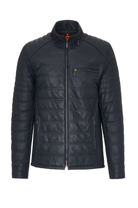 Geaca pentru barbati model Leo, Piele naturala, Bleumarin, Bleumarin