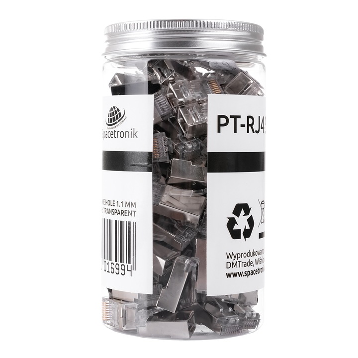 RJ45 Pass Through cat 6 FTP конектор PT-RJ456FT-1 100 бр.