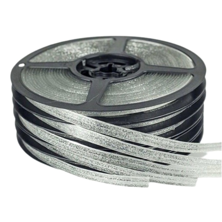 Banda Sanitara de Etansare, Dimensiuni 8 mm x 6 m, Grosime 2mm, Material Siliconic, Autoadeziva, Foarte Rezistenta, Argintiu