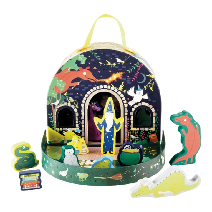 Dinoszaurusz figura készlet, Floss&Rock, Fa, +3 év, Többszínű