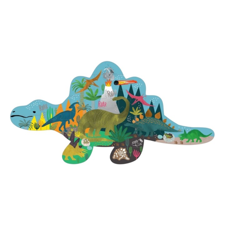 Puzzle copii, Floss&Rock, Model Dinozaur, 20 de piese, +3ani, Multicolor