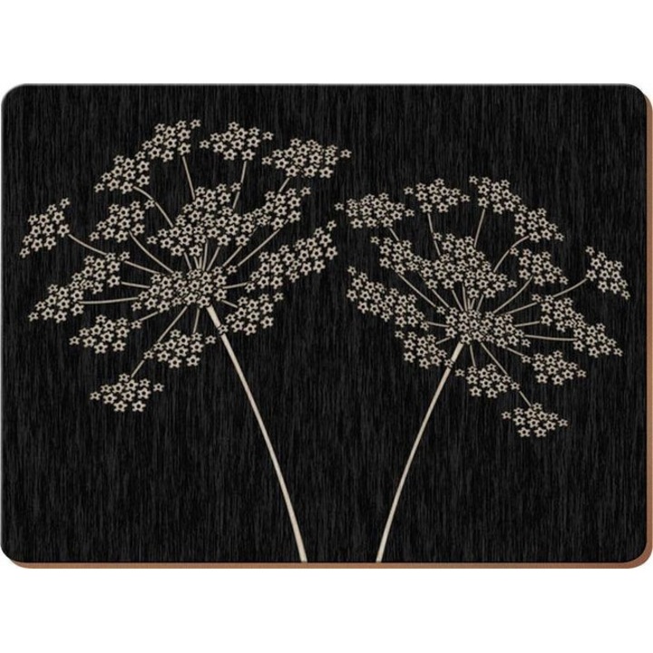 Set 4 suporturi din pluta KitchenCraft Silhouette, 40x29x0.5cm, rezistente la pete, usor de curatat