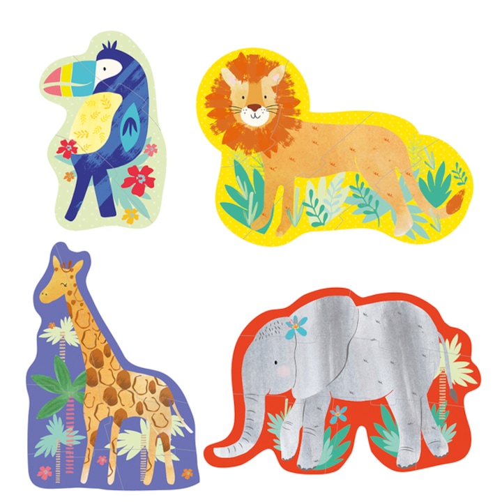 Детски пъзел, Floss&Rock, 4в1, +3 години, многоцветен