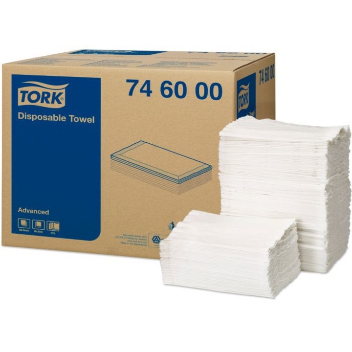 Еднократни кърпи за коса, Tork, 5 слоя, 250 бр., Бели