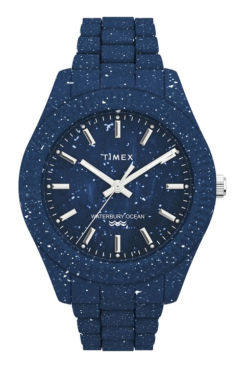 Timex, Часовник с петнист дизайн, 42 MM, Тъмносин