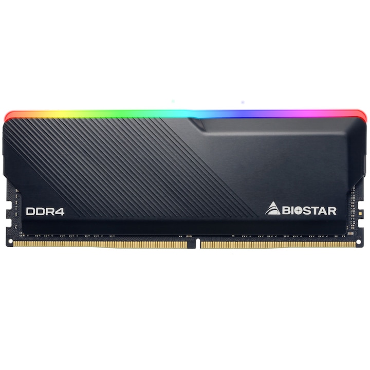 Памет DIMM DDR4 Biostar Gaming X 16GB 3600Mhz (2x 8GB), RGB осветление с радиатор, черен