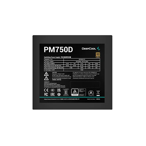 Sursa PC Deepcool PM750D 750W, 80 PLUS Gold, negru - eMAG.ro