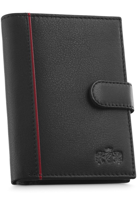 Мъжки портфейл Zagatto, Естествена кожа, RFID, 9.3x12.7x3 см, Черен, ZG-N4L-F16