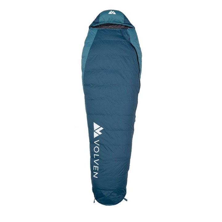 Спален чувал Volven, Полиестер/Найлон/Пух, 215x75x50 см, Син