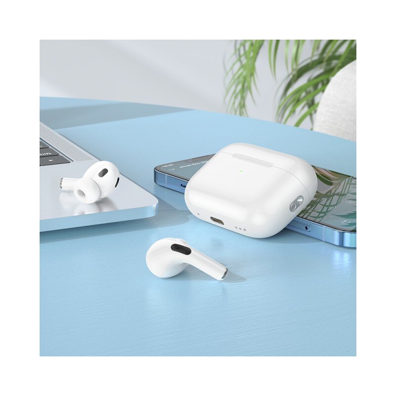 Безжични слушалки Borofone, Bluetooth 5.3, TWS, бели - BW35 - eMAG.bg