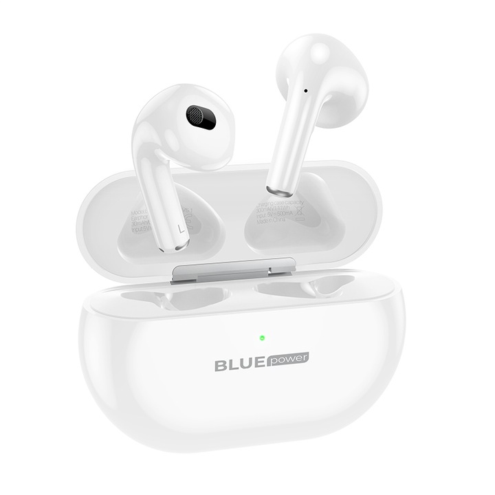 BLUE Power BBW09 Sound Rhyme Bluetooth Fülhallgató, Handsfree, SinglePoint, TWS, fehér
