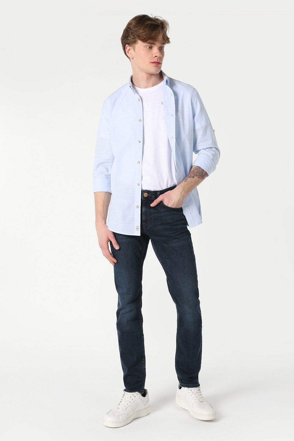 COLIN'S, Blugi slim fit Danny, Bleumarin, W28-L32