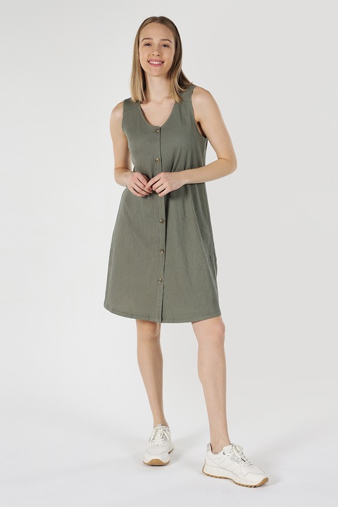 COLIN'S, Rochie mini din amestec de bumbac, Kaki
