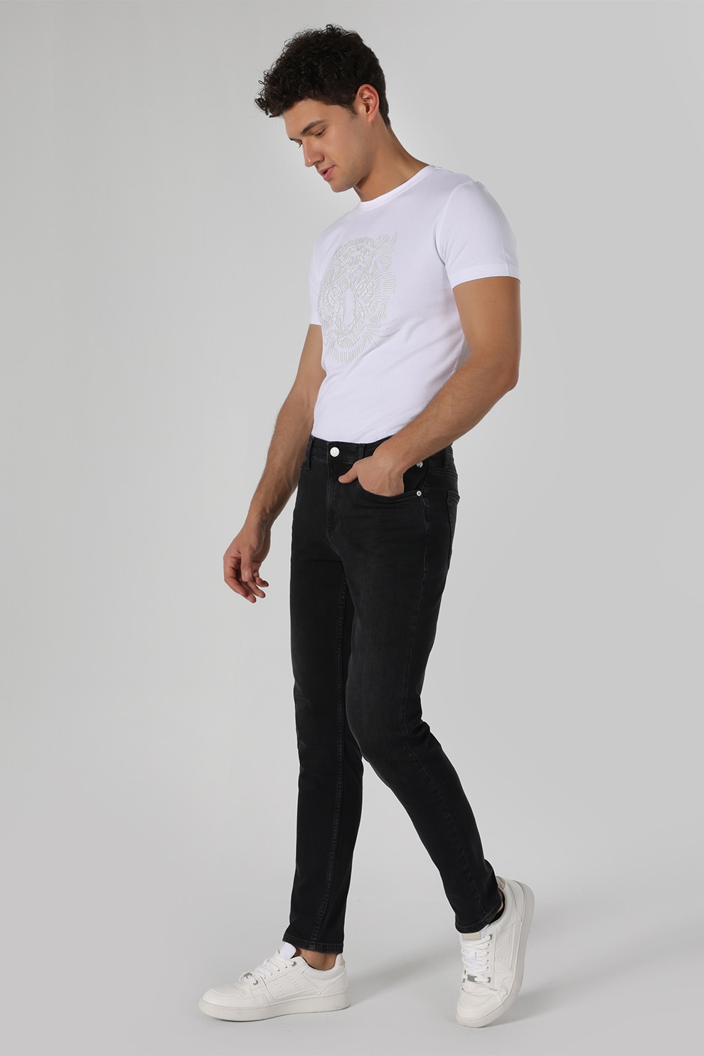 COLIN'S, Blugi slim fit cu talie joasa 41 Danny, Negru, W28-L30