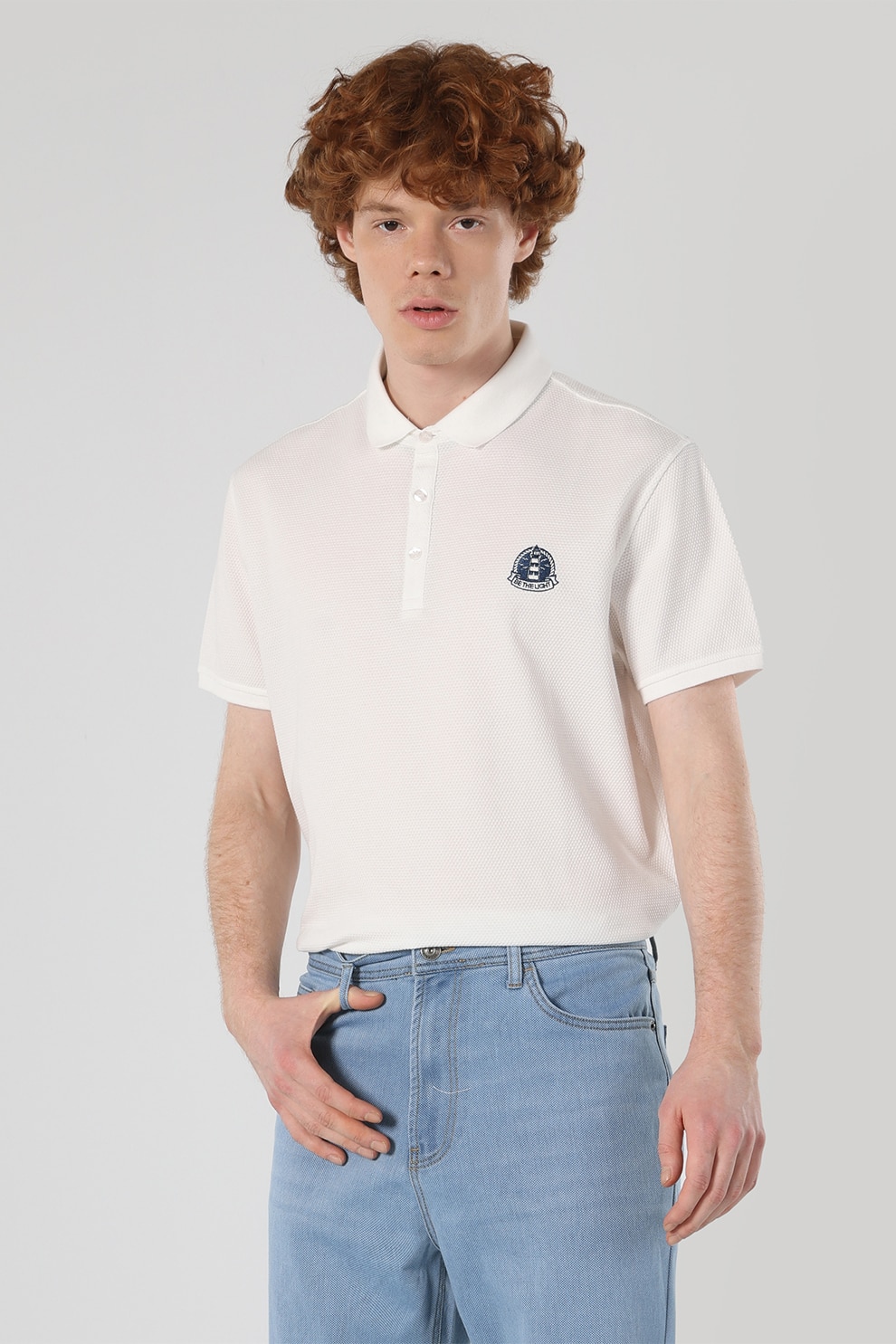 COLIN'S, Blugi conici cu talie medie, Albastru deschis, W30-L32