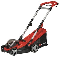 Masina de tuns gazon/iarba pe acumulator Einhell RASARRO 3413222, 2x18 V, 34 cm latime taiere, 25-65 mm inaltime taiere, 30 l volum sac colector, 2 acumulatori, incarcator