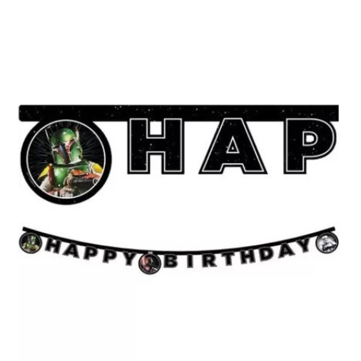 Star Wars Happy Birthday felirat galaxy 2m