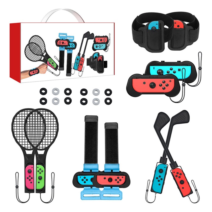 Set accesorii pentru sport Switch, 10 in 1, Multicolor