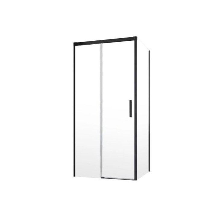 Usa glisanta dus Radaway Idea Black KDJ stanga 100x200,5 cm, sticla transparenta, profil negru