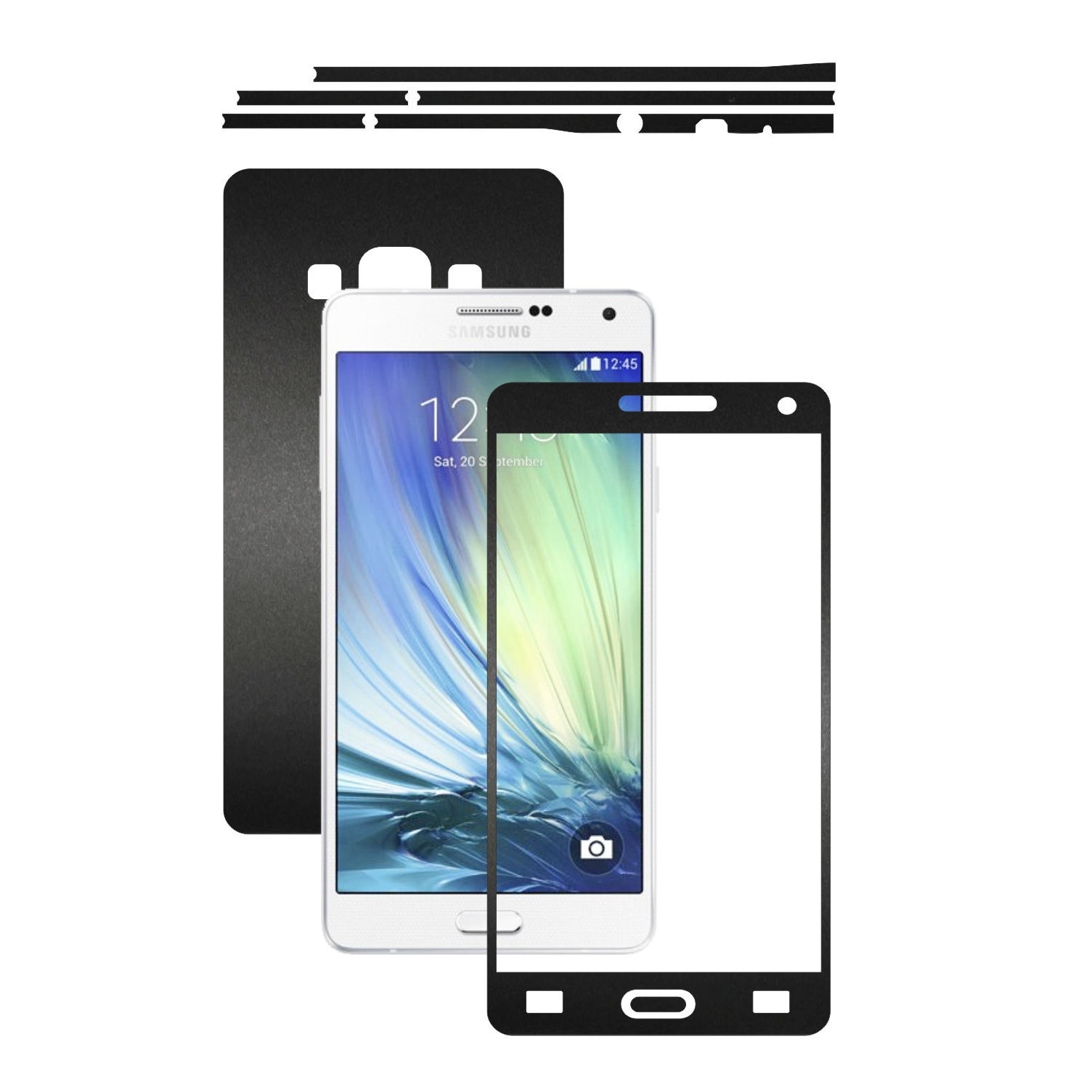 Folie de protectie Carbon Skinz, Husa de tip Skin Adeziv pentru Carcasa, Negru Mat dedicata Samsung Galaxy A7 2015