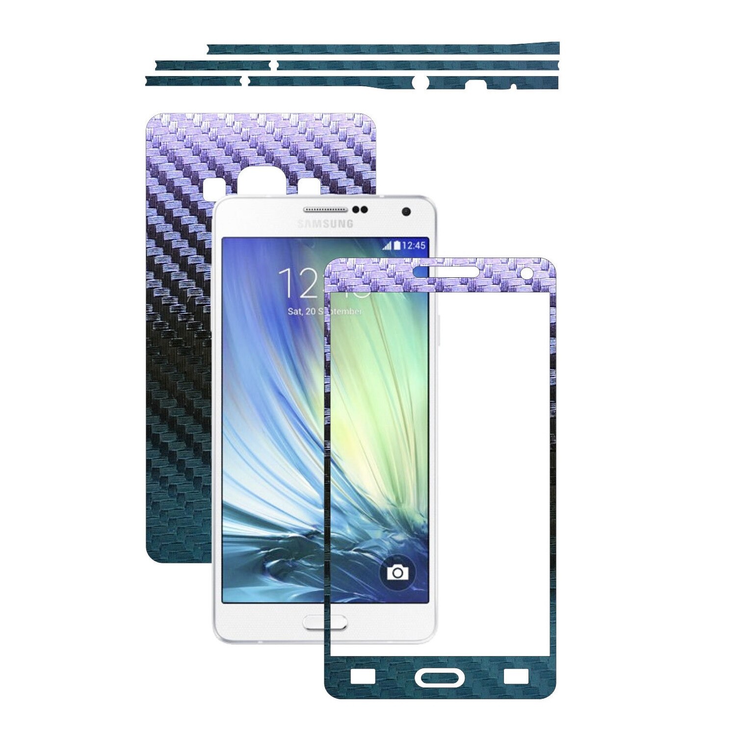 Folie de protectie Carbon Skinz, Husa de tip Skin Adeziv pentru Carcasa, Carbon Cameleon dedicata Samsung Galaxy A7 2015