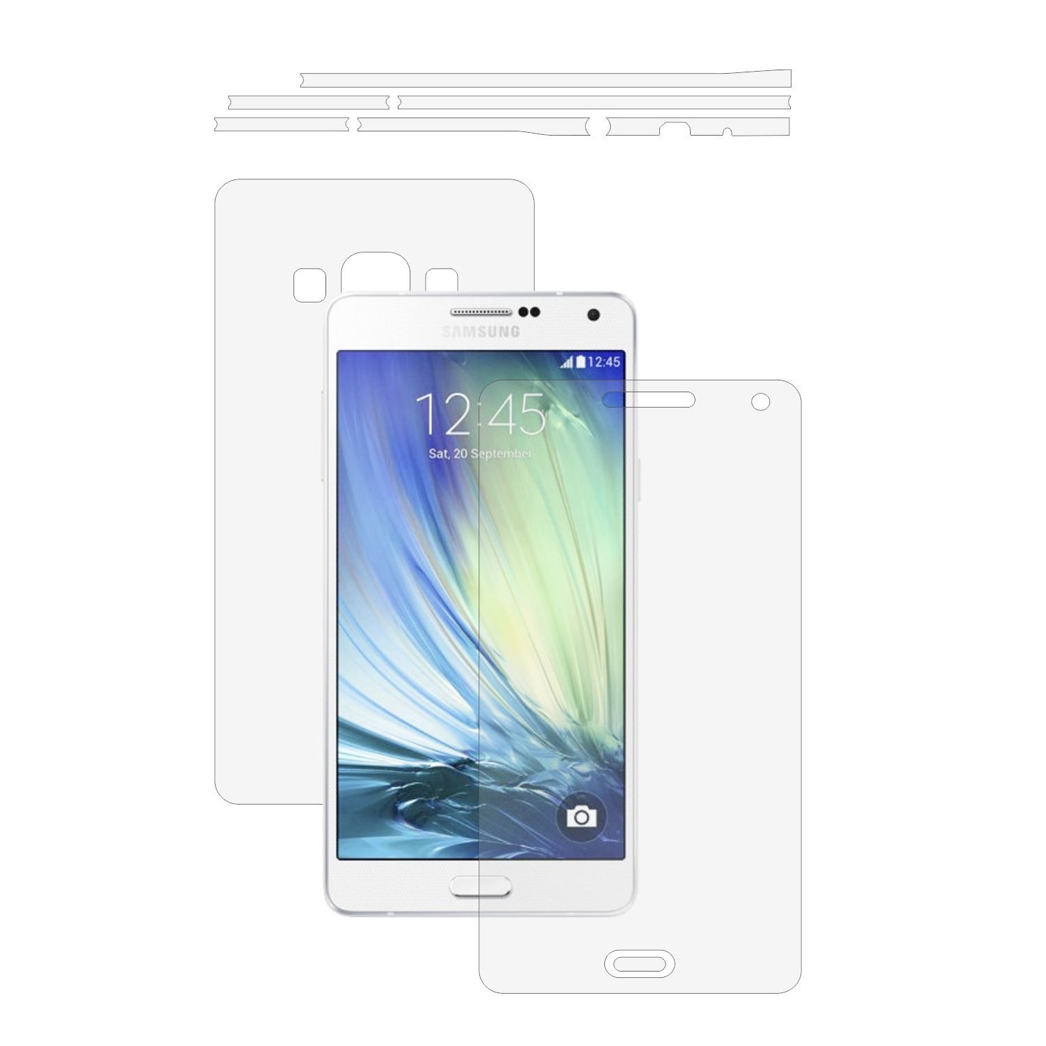 Folie Protectie Full Body Invisible Skinz Ultra-Clear HD, Husa Transparenta de tip Skin Adeziv pentru Carcasa si Ecran, dedicata Samsung Galaxy A7 2015