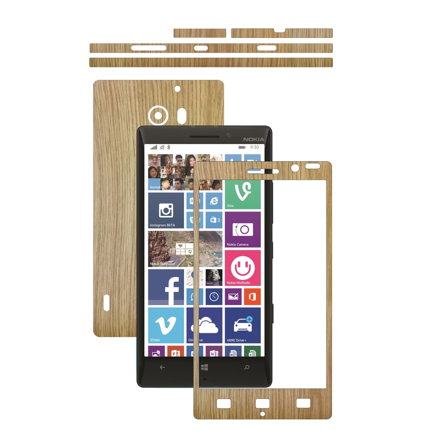 Folie de protectie Carbon Skinz, Husa de tip Skin Adeziv pentru Carcasa, Lemn Stejar dedicata Nokia Lumia 930