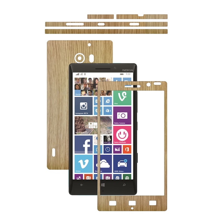 Защитен филм Carbon Skinz, Adhesive Skin Cover for Case, Oak Wood, посветен на Nokia Lumia 930