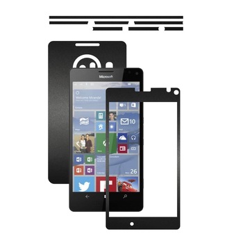 Folie de protectie Carbon Skinz, Husa de tip Skin Adeziv pentru Carcasa, Negru Mat dedicata Microsoft Lumia 950 XL