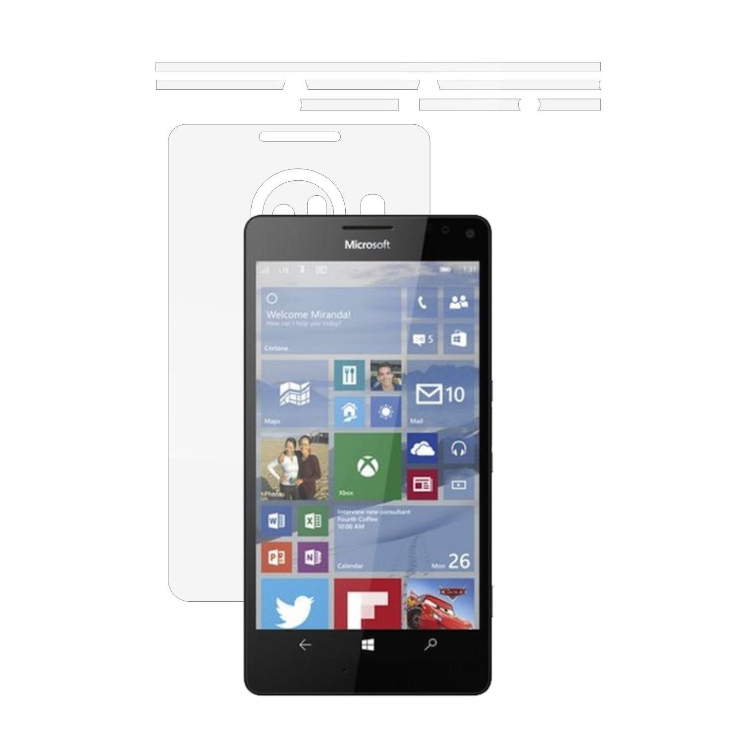 Folie Protectie Invisible Skinz Ultra-Clear HD, Husa Transparenta de tip Skin Adeziv pentru Carcasa si Laterale, dedicata Microsoft Lumia 950 XL