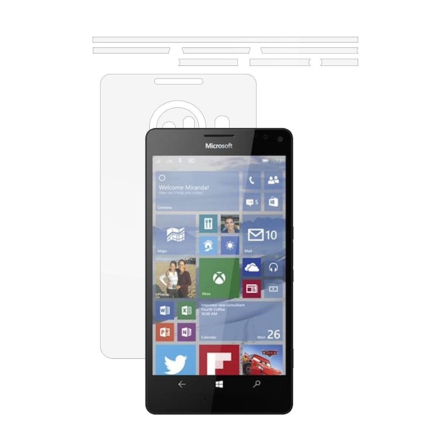 Folie Protectie Invisible Skinz Ultra-Clear AutoRegeneranta, Husa Transparenta de tip Skin Adeziv pentru Carcasa si Laterale, dedicata Microsoft Lumia 950 XL