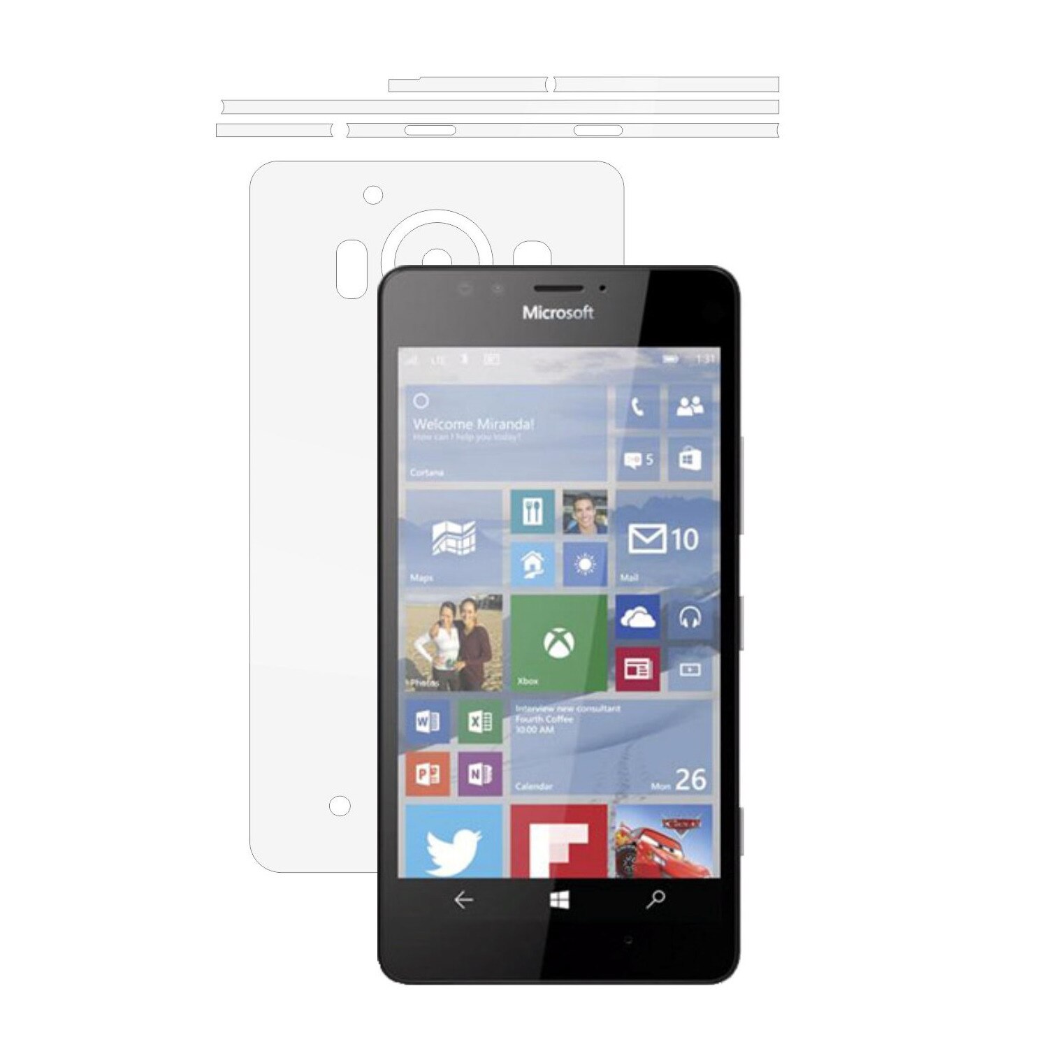 Folie Protectie Invisible Skinz Ultra-Clear HD, Husa Transparenta de tip Skin Adeziv pentru Carcasa si Laterale, dedicata Microsoft Lumia 950