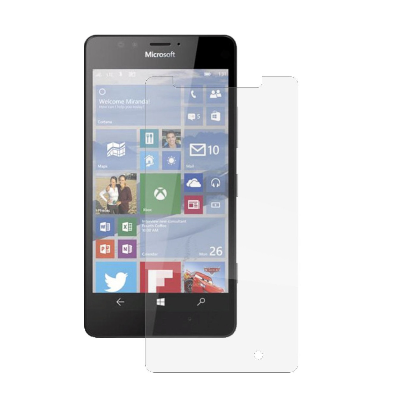 Set 2 Folii Protectie Ecran, Acoperire Totala, Adezive si Foarte Flexibile, Invisible Skinz Ultra-Clear HD pentru Microsoft Lumia 950