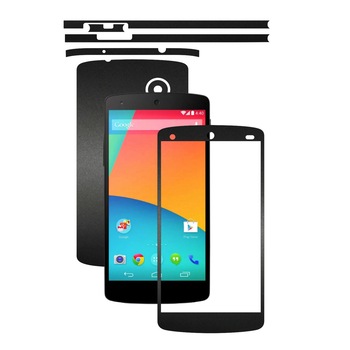Folie de protectie Carbon Skinz, Husa de tip Skin Adeziv pentru Carcasa, Negru Mat dedicata LG Google Nexus 5