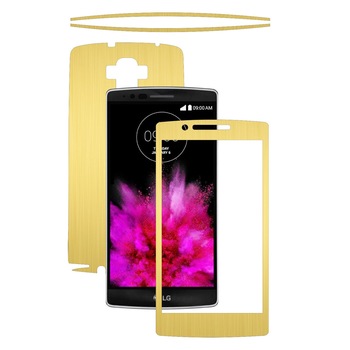Folie de protectie Carbon Skinz, Husa de tip Skin Adeziv pentru Carcasa, Brushed Auriu dedicata LG G Flex2 Folie de protectie Carbon Skinz, Husa de tip Skin Adeziv pentru Carcasa, Brushed Auriu dedicata LG G Flex2