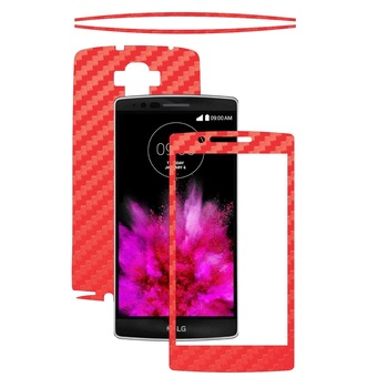 Folie de protectie Carbon Skinz, Husa de tip Skin Adeziv pentru Carcasa, Carbon Rosu dedicata LG G Flex2 Folie de protectie Carbon Skinz, Husa de tip Skin Adeziv pentru Carcasa, Carbon Rosu dedicata LG G Flex2