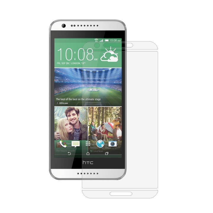 Защитно фолио за екрана, пълно покритие, лепило и много гъвкаво, невидимо Skinz Ultra-Clear саморегенериращо се за HTC Desire 620