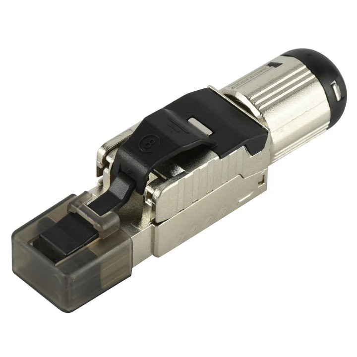 Конектор Rj45 Cat.8, Екраниран, Tool-less Modular, Самосвързващ се