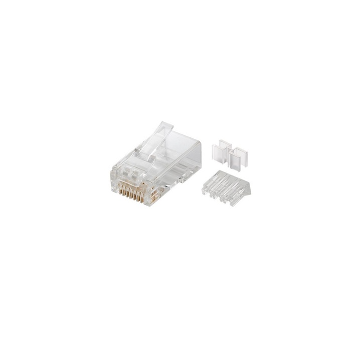 Mufa retea rj45 8p8c cat6a neecranat contacte aurite 50µ, set 10 bucati, goobay