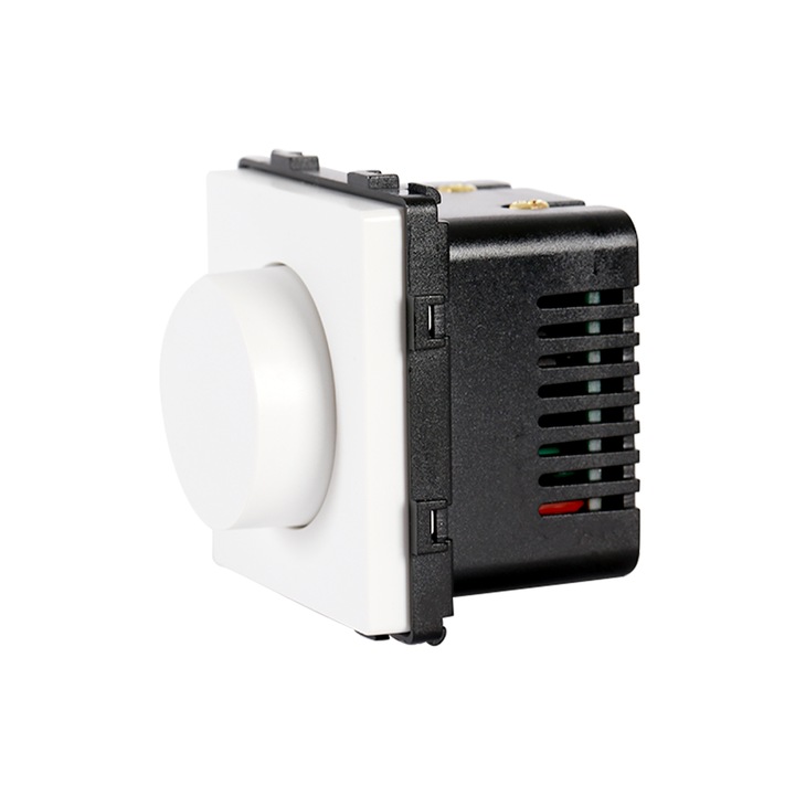 Dimmer rotativ, LUX-ON, Mecanic, Modul fara cadru, Alb