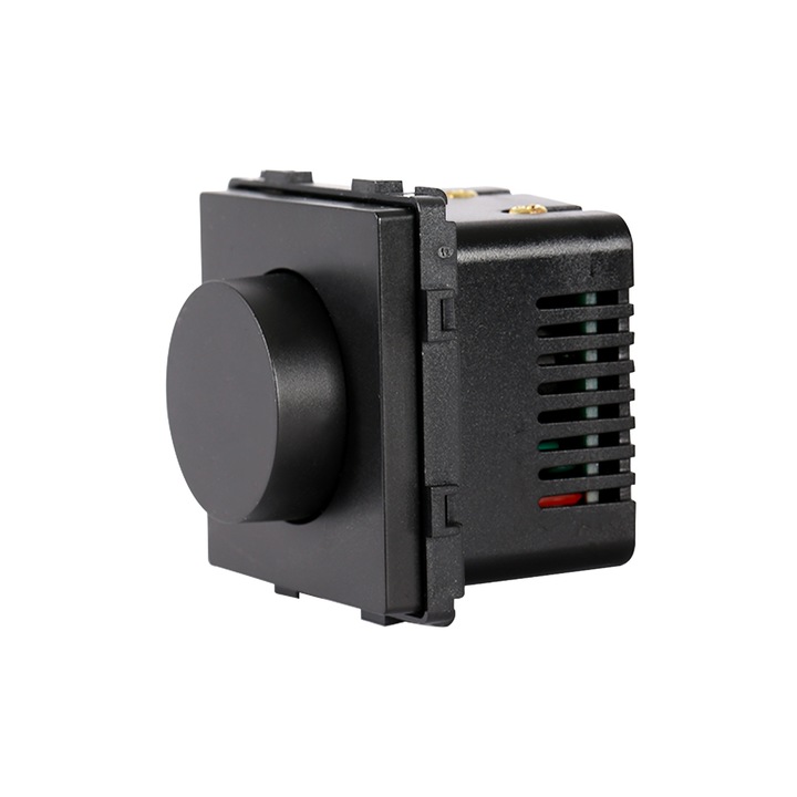 Dimmer rotativ, LUX-ON, Mecanic, Modul fara cadru, Negru