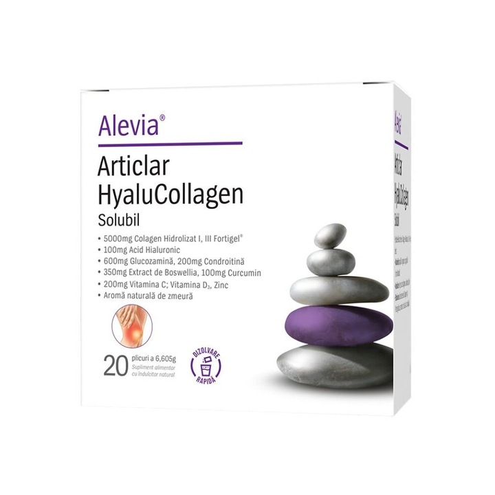 Supliment alimentar Articlar Hyalucollagen Alevia, 20 plicuri solubile