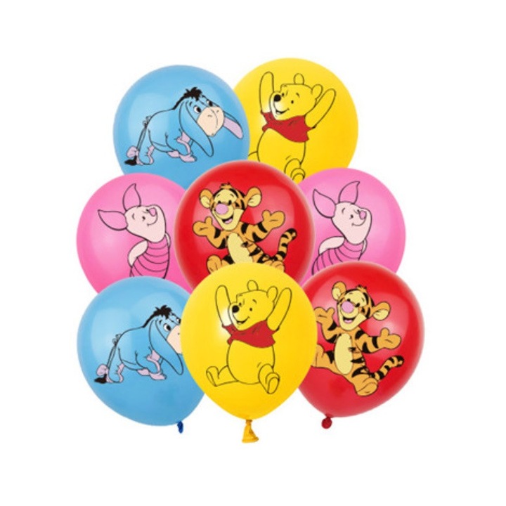 Комплект 16 балони Edea, Winnie The Pooh mix, Латекс, Жълт, 30 cm