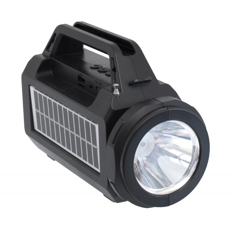 Преносима колонка с радио, соларен панел и фенерче - eMAG.bg