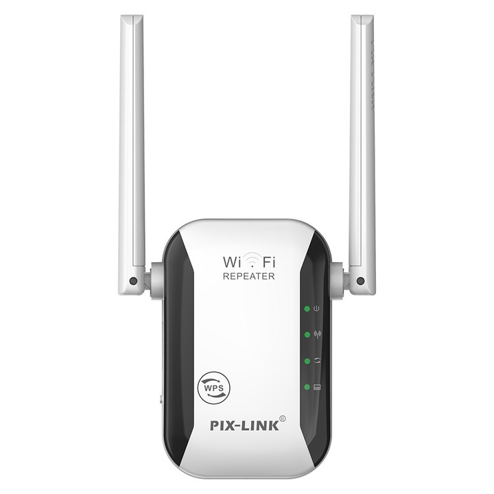 Amplificator pentru Internet wireless, PIX-LINK, 300Mbps, 2 antene, Alb