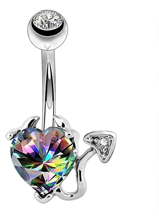 Inel pentru buric, Otel inoxidabil, Argintiu