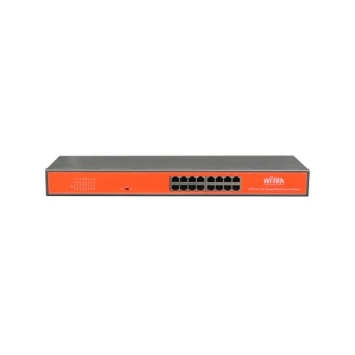 Switch, Wi-Tek, WI-SG116 10/100/1000 Mbps, 16 porturi, Rosu/Negru