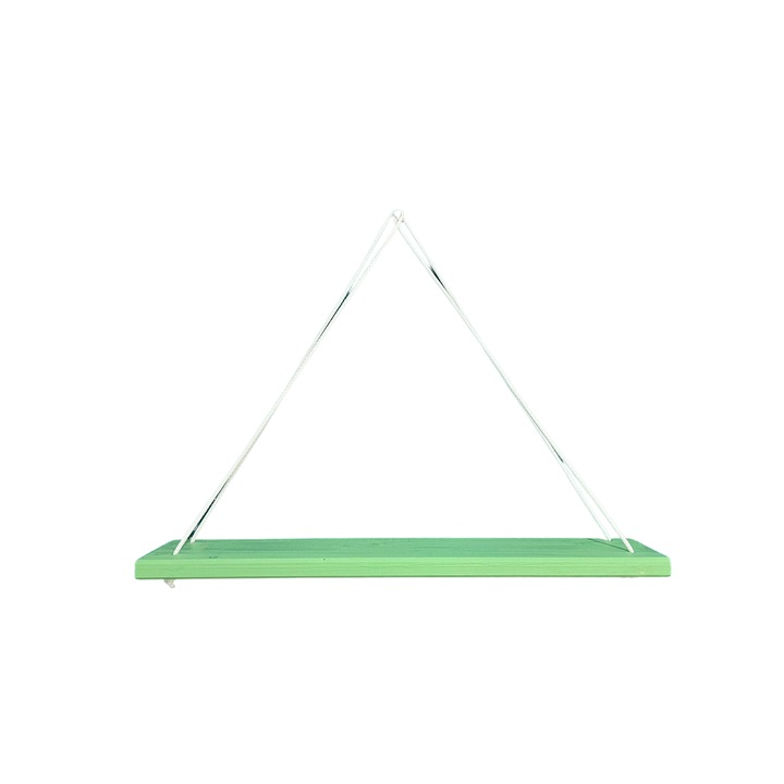 Etajera suspendata din lemn, verde, 50 cm x 10