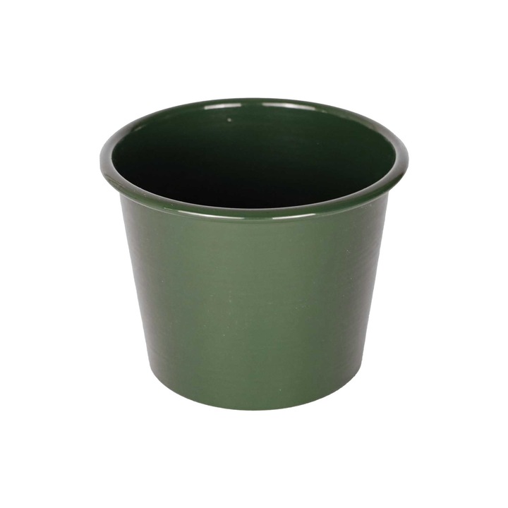 Mini ghiveci metalic Mary's Garden Supplies cu diametrul de 7,5 cm, culoarea verde