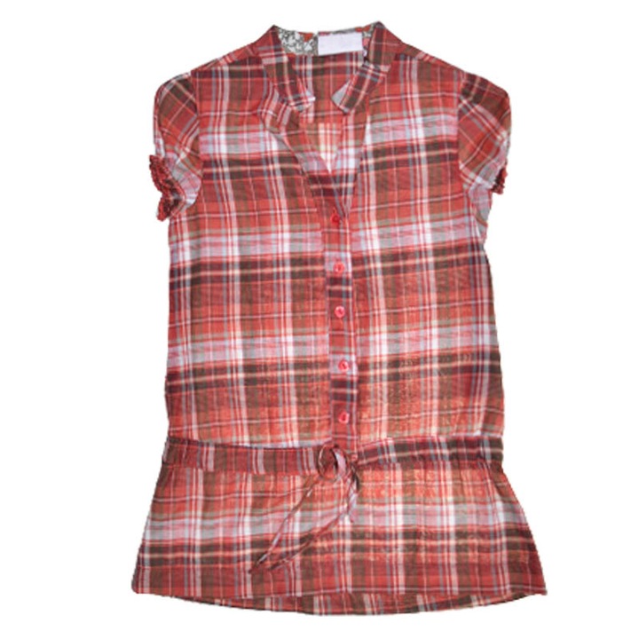Camasa eleganta cu maneca scurta pentru fete Wenice BB117005-1, Rosu 110 CM